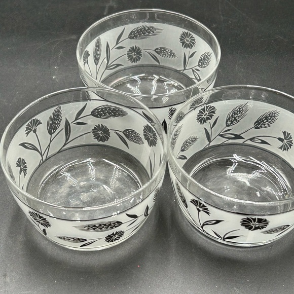 Libbey MCM silver wheat dessert bowl set of 3 - Picture 2 of 3